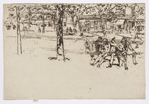 Boulevard Poissonière, Paříž, asi 1892-93 (lept; tuš na papíře) od James Abbott McNeill Whistler
