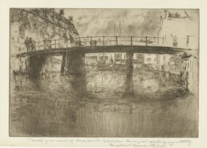 Most v Amsterdamu Most, Amsterdam od James Abbott McNeill Whistler