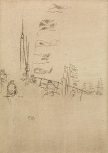 Bunting, ze souboru dvanácti leptů s názvem The Naval Review, 1887 od James Abbott McNeill Whistler