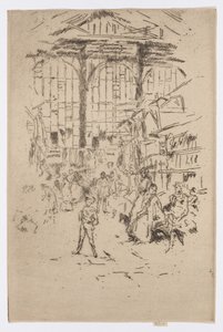 Clothes-Exchange, Houndsditch, č. 2, asi 1886-88 (lept; tuš na papíře) od James Abbott McNeill Whistler