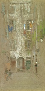 Corte del Paradiso, 1880 (křída a pastel na šedém papíře) od James Abbott McNeill Whistler
