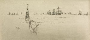 Dipping the Flag, ze souboru dvanácti leptů s názvem The Naval Review, 1887 od James Abbott McNeill Whistler