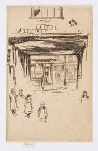 Drury Lane, asi 1880-81 (lept; tuš na papíře) od James Abbott McNeill Whistler