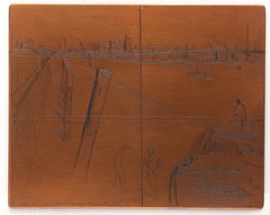 Leptací deska: Millbank, 1861. od James Abbott McNeill Whistler