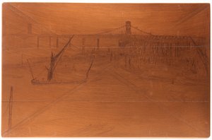 Leptací deska: Old Hungerford Bridge, 1861. od James Abbott McNeill Whistler