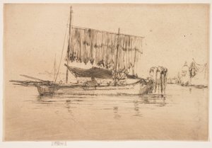Rybářská loď z druhé benátské série od James Abbott McNeill Whistler