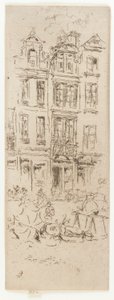 Květinový trh, Brusel, 1887. od James Abbott McNeill Whistler