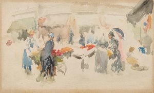 Květinový trh: Dieppe, 1885. od James Abbott McNeill Whistler