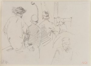 Čtyři muži na palubě člunu, 1858. od James Abbott McNeill Whistler