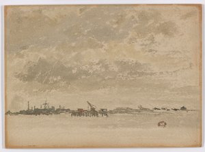 Šedá a stříbrná – Purfleet, 1881-1883. od James Abbott McNeill Whistler