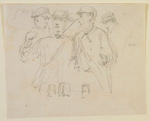 Skupina čtyř mužů, 1858. od James Abbott McNeill Whistler