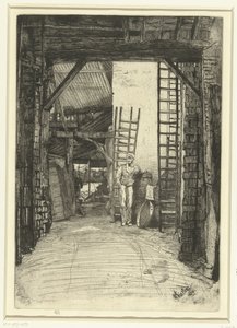 Kalkbrander Hořák na vápno Šestnáct leptů scén na Temži a dalších témat (název série) od James Abbott McNeill Whistler