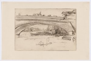 Londýnský most, asi 1875 (suchá jehla; tuš na papíře) od James Abbott McNeill Whistler