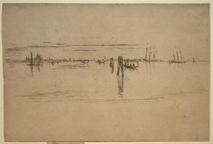 Long Lagoon, cca 1879-80 (lept a uhlíkový inkoust na papíře) od James Abbott McNeill Whistler