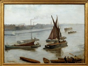 Nokturno: Modrá a zlatá – Starý most Battersea od James Abbott McNeill Whistler