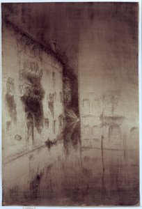 Nokturno: Paláce, 1879-80 (lept a suchá jehla na starožitném papíře) od James Abbott McNeill Whistler