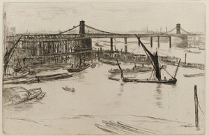 Old Hungerford Bridge, 1861. od James Abbott McNeill Whistler