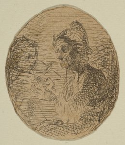 Stará žena a dítě v oválu z náčrtů na desce Coast Survey Plate, 1854-55. od James Abbott McNeill Whistler