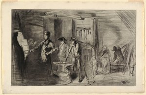 Print, The Forge, ze série Leptů na Temži a dalších předmětů, 1861 od James Abbott McNeill Whistler