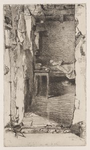 Sběrači hadrů, Quartier Mouffetard, Paříž od James Abbott McNeill Whistler