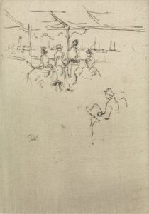 Ryde Pier, ze souboru dvanácti leptů s názvem The Naval Review, 1887 od James Abbott McNeill Whistler