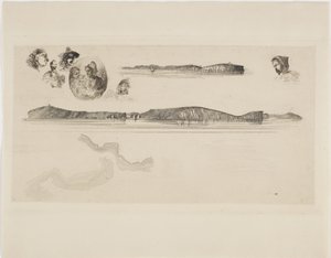 Náčrtky na desce Coast Survey Plate od James Abbott McNeill Whistler