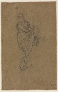 stojící žena držící její šaty verso, c. 1872. od James Abbott McNeill Whistler