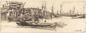 Thames Warehouses, 1859. od James Abbott McNeill Whistler