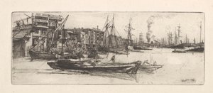 Thames Warehouses, 1859. od James Abbott McNeill Whistler