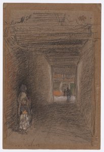 Žebráci - zima, konec roku 1879 nebo začátek roku 1880 (křída a pastel na hnědém papíře) od James Abbott McNeill Whistler