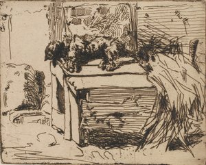 Pes na psí boudě, 1858. od James Abbott McNeill Whistler