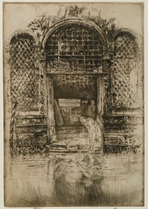 The Doorway, 1880 (lept a suchá jehla na papíře) od James Abbott McNeill Whistler