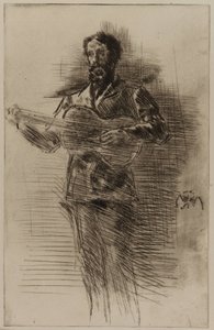 Kytarista M.W. Ridley, 1875. od James Abbott McNeill Whistler