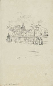 Pantheon, z terasy Lucemburských zahrad od James Abbott McNeill Whistler