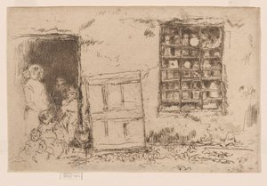 Vesnická cukrárna, asi 1884-86 (lept; tuš na papíře) od James Abbott McNeill Whistler