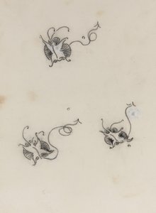 Tři Whistler Butterflies (pastel a čínská bílá na litografickém přenosovém papíru) od James Abbott McNeill Whistler