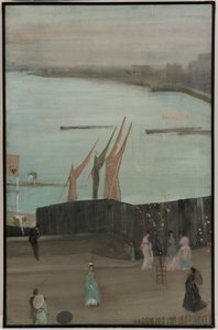Variace v růžové a šedé: Chelsea od James Abbott McNeill Whistler