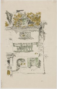 Žlutý dům, Lannion, 1893 (litho na papíře) od James Abbott McNeill Whistler
