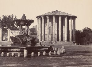 Chrám Vesty a fontány, Řím, 1860.