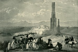 Pevnost a citadela Ghazni a dva Minaři, c1840, 1901.