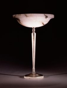 Postříbřená bronzová stolní lampa navržená Jacques-Emile Ruhlmannem (1879-1933), kolem roku 1913 od James Baker (attr. to) Pyne