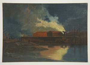 Bristol Riots: Burning of the New Gaol od James Baker Pyne