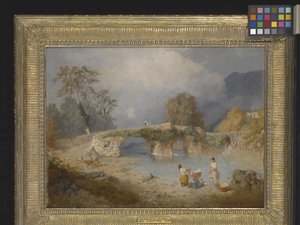 Vyčištění za pěkného počasí, Beddgelert, Severní Wales (olej na plátně)