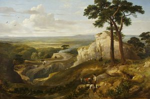 Pohled z Mendips, cca 1840 (olej na plátně) od James Baker Pyne