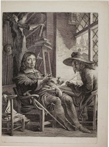 Milton diktuje kvakerovi Ellwoodovi od James Barry