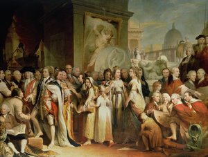Distribuce prémií ve společnosti umění, pátá v sérii Pokrok lidské kultury a znalostí, c.1777-84