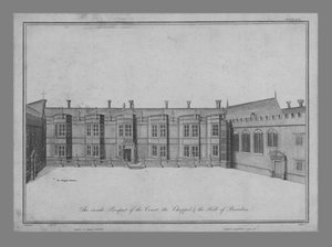 Vnitřní vyhlídka dvora, kaple a sál Beaulieu, 1786. od James Basire I