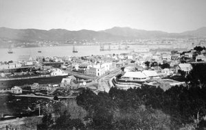 Lambton Harbor a Queens Wharf, Wellington, Nový Zéland, 1870 od James Bragge