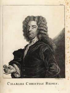 Portrét Charlese Christiana Reisena (1680-1725), anglický rytec drahokamů a rytec pečetí