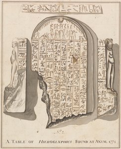 Č. 2. A. Tabulka hieroglyfů nalezená v Axumu od James Bruce